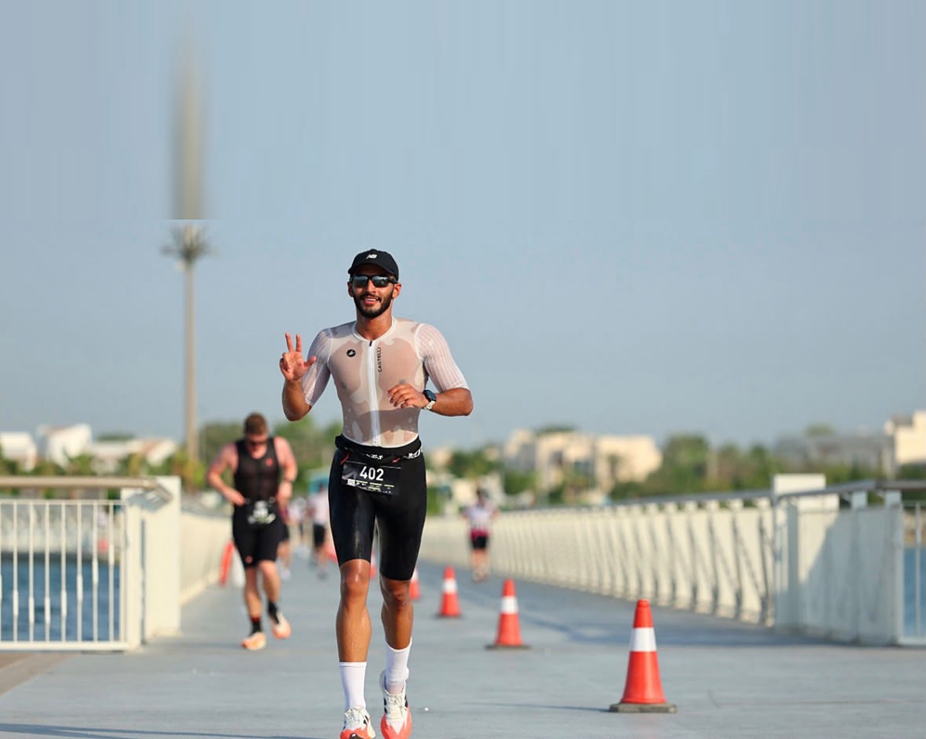 Athlete racing on the run