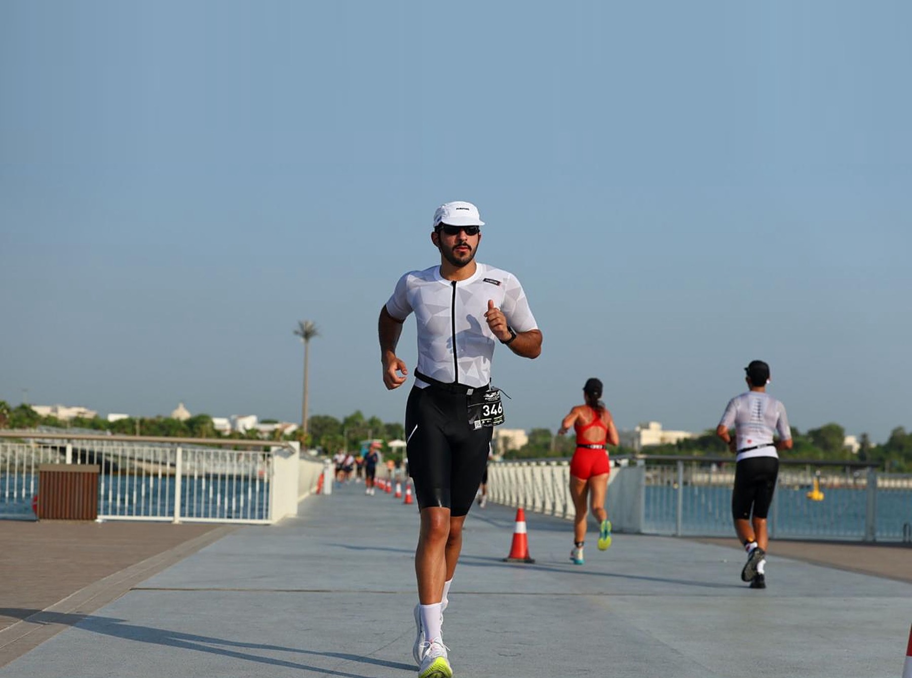 Athlete on the run course